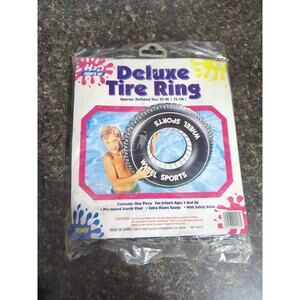 Vintage 90s TONY Deluxe Tire Ring Inflatable Swimming Pool Deflated 30” NOS New!